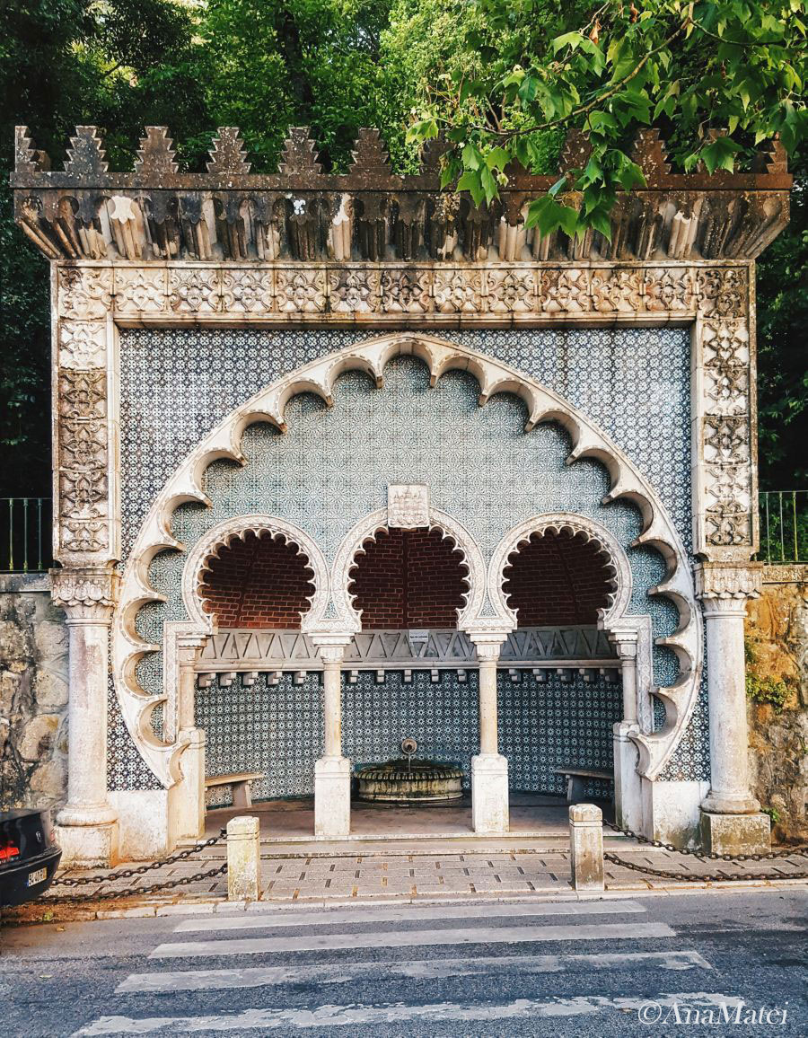 Moorish-Fountain-in-Sintra,-Portugal
