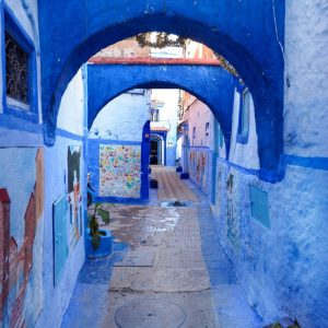 Streets-of-Chefchaouen---Indigo-Blue-Arches