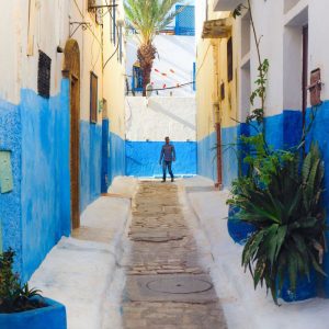 Kasbah-des-Oudaias,-Rabat---beautiful-narrow-street