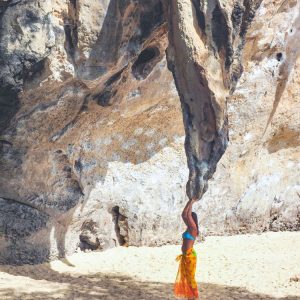 Phra-Nang-Cave,-Krabi-and-stranger-in-my-frame